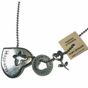 Happiness is Friendship charm necklace